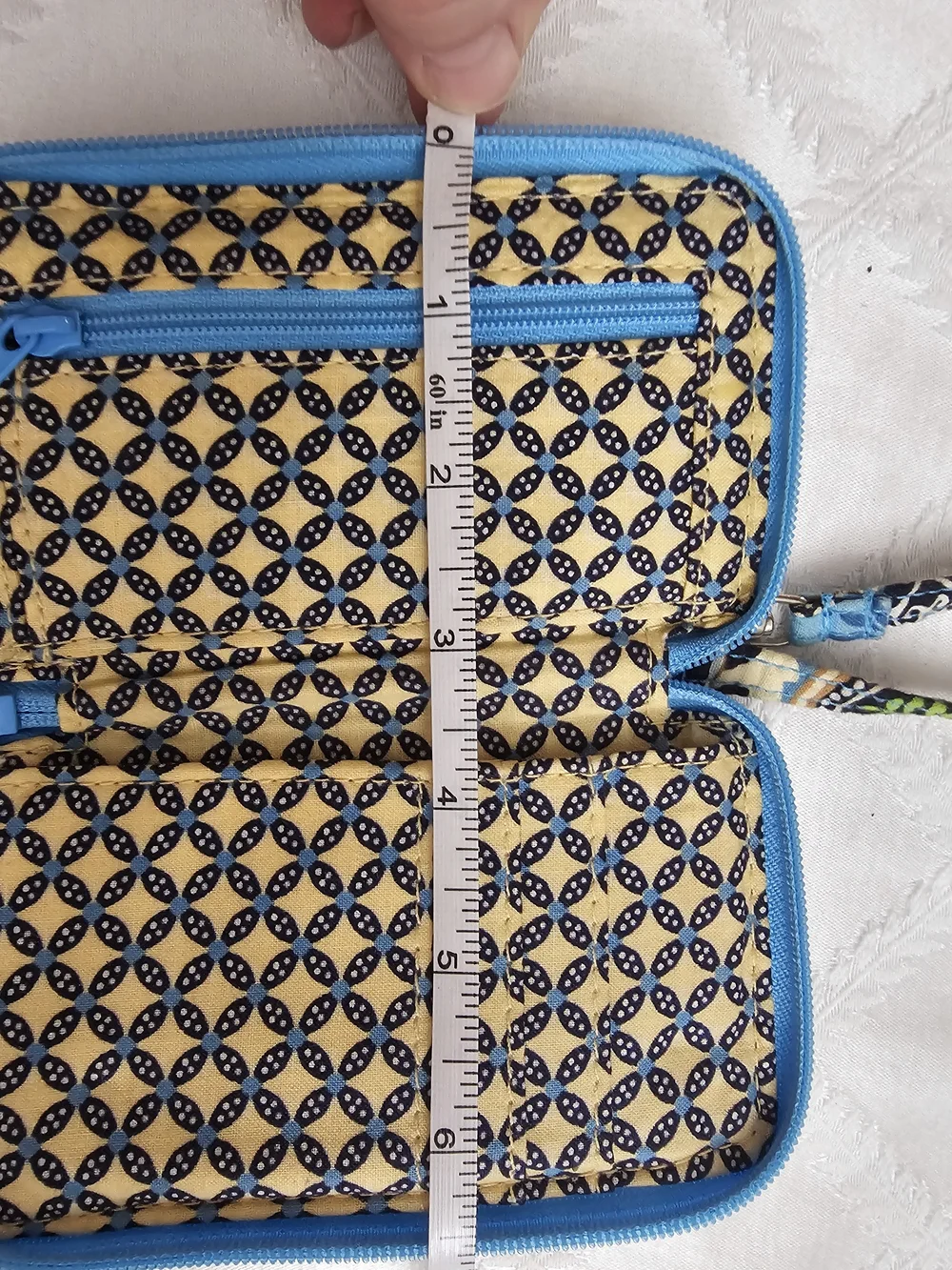 Vera Bradley Blue Floral Quilted Wristlet Wallet In Bali Blue